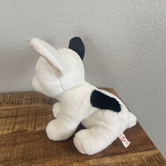 TY Beanie Baby 10” MARCEL French Bulldog White Black Ear Plush Stuffed Animal - Picture 6 of 9